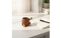 stumps Pen Holder Wood-Grain Pen Holder with Leaf Detail Cute Pencil Cup for Students, Office Workers, Study Table