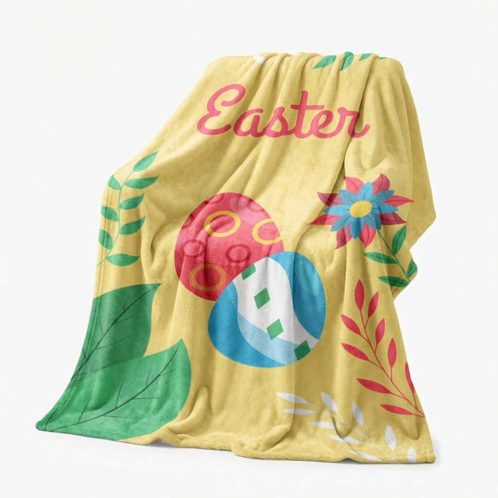 Easter Blanket Holiday Theme Soft Flannel Blanket Warm Throw Blanket for Infants, Sofa, Couch, Bed