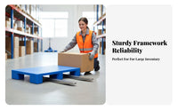 Moistureresistant Ventilated Dunnage base Multi-Purpose interchangeable-connect Dunnage Rack Stackable Plastic Pallet robustDuty for Warehouse Workers, Logistics Managers, Supermarket, Stockroom, Factory, Loading Dock