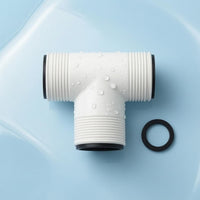1.5-Inch Compatible Pool Hose Tee Connector Three-Port T-Shaped Hose Splitter with Sealing Rings Threaded Tee Connector 3-Way Water Circulation