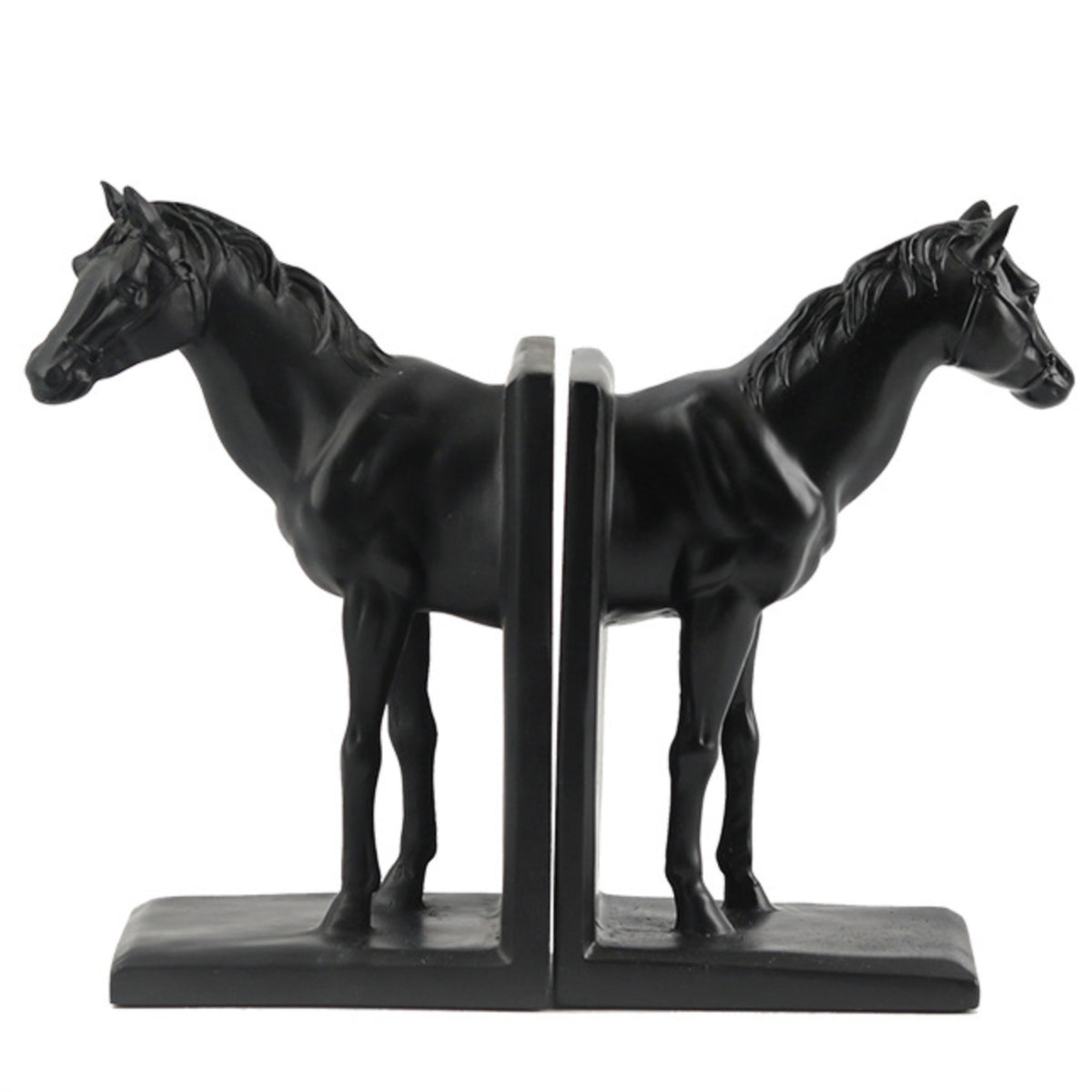 Horse Bookends Functional Carved Bookends Classic Book Holders for Bookshelf, Desk