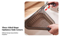 Triangular Drain Basket Multifunctional Triangle Sink Strainer Kitchen Sink Drain Basket Fast Draining Heat Resistant