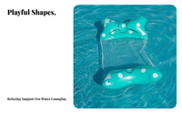 Inflatable Pool Hammock Sturdy PVC Material Water Hammock Float Easy to Inflate Mesh Pool Lounger for Adults, Family, Summer Vacation, Beach, Spa