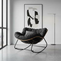 Reclining Function paddinged Lounger with Footrest Ergonomic Design Sleigh Base Recliner Modern design Rocking Chair Comfortable Headrest for Seniors, Readers, Homeowners, Balcony, Living Room, perusing alcove, Bedroom