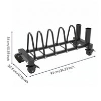 Exercise Disc Storage Rack Welded Steel Plate Storage Cart Heavy-Duty Barbell Holder Cart for Gym