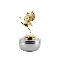 Jar with   Figurine Silver-Toned Jar with Lid Decorative Canister for Living Room