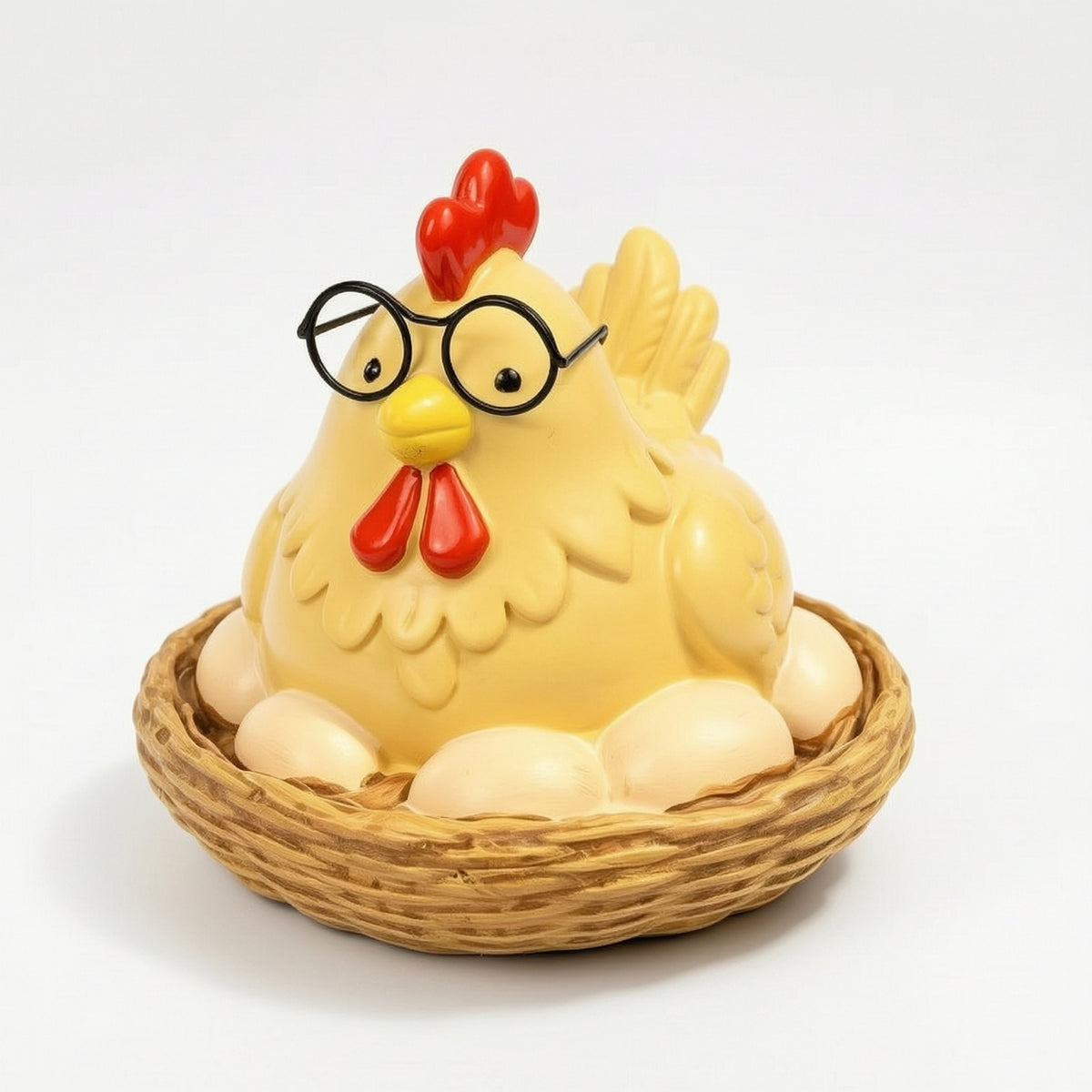 Chicken Figurine Sculpted Shelf-Sitting Chicken Figurine Adorable Hand-Painted for Collectors, Bookshelf, Garden