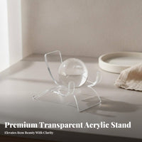 Crystal Sphere Holder Small Mini Chair Display Stand Clear Plastic Display Stand Stable Mini Acrylic Easel Sturdy Design