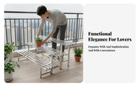 Tiered Plant Stand Indoor and Outdoor Use Tiered Flower Pot Holder Space-Saving