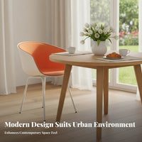 Nordic Design Upholstered Shell Chair sturdy Wood Legs Seating Furniture Modern Minimalist Padded Seat for homeowners, Office Workers, Adults, Dining Room, Restaurant, Kitchen, perusing corner