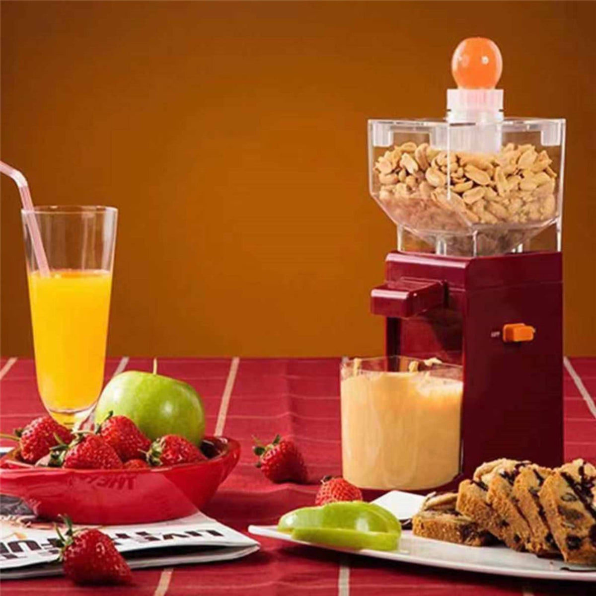 Homemade Peanut Butter Machine with Collection Cup Compact Electric Peanut Butter Maker Removable Nut Paste Machine Fresh for Families