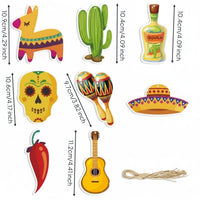 8 Pieces Hispanic Celebration Hanging Ornaments Colorful Pinata Chili Ornaments Easy to Hang Mexican Party Decorations