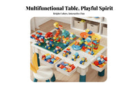 Large Particle Compatible Building Block Table Educational Building Block Storage Table Safety Rounded Corners Double-Sided Play Tabletop Easy to Clean for Toddlers, Preschoolers, Playroom, Daycare, Kindergarten, Classroom