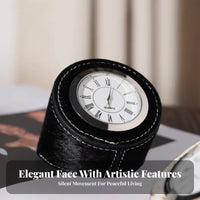 Light Luxury Design Horsehair Desk Clock Creative Ornament Equine Table Clock Quartz Movement for Homeowners, Adults, Living Room, Bedroom