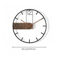 Metal Wall Clock Retro Style Silent Wall Clock Operated Home Decor