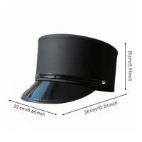 Costume Cap with Glossy Brim Tall Peaked Cap Realistic Railway Uniform Accessory for Cosplay