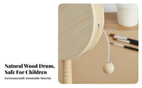 DIY Rattle Drum Ready to Paint Paintable Wooden Hand Drum Wood Unfinished Wooden Rattle for Children, Parents, Art Class, Birthday Party, Home