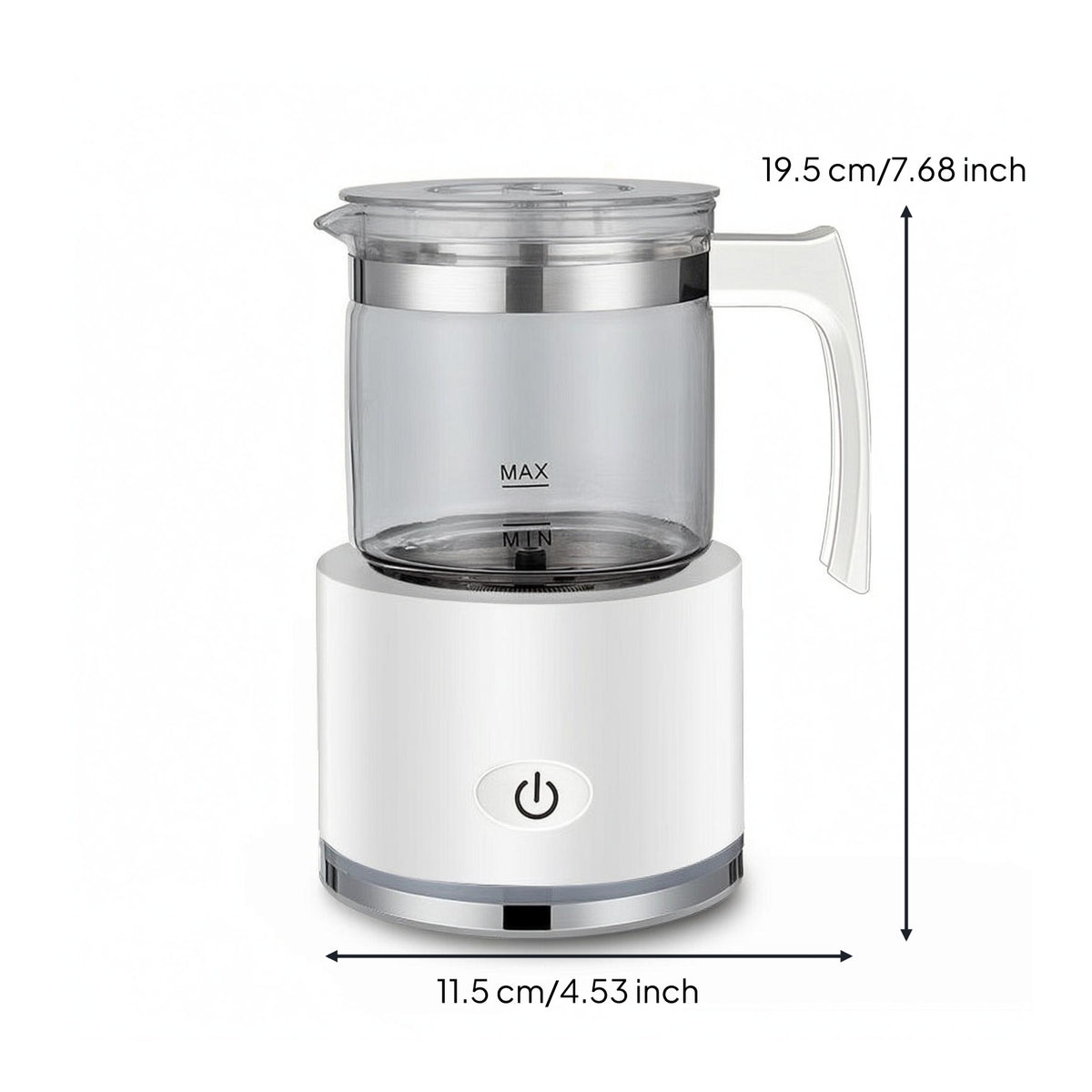 Automatic Milk Frother Two Whisk Automatic Foam Maker Kitchen Appliance Side Handle
