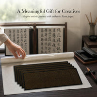Thickened Xuan Paper with Grid Lines for Calligraphy Practice and Creation, Semi-Sized, Blue/Black