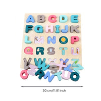 Wooden Letter Board Educational Wooden ABC Puzzle Early Learning for Young Children, Playroom