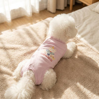 Small Dog Recovery Suit Four-Legged Clothing, Thin Breathable Cat Post Surgery Pet Clothing with Fasteners