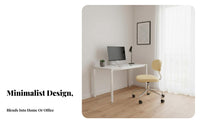 space-saving Footprint Molded Shell Chair with Casters Modern & aesthetic Upholstered Vanity Chair with casters Height Adjustable Office Furniture Ergonomic Design for Students, Adults, Women, Study Room, Small Apartments, Bedroom
