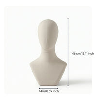 Stable Mannequin Head with Fabric Cover Neutral Fabric Mannequin Head Lightweight Long-Lasting for Boutiques, Milliners