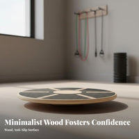 360° Rotation Wooden Balance Board Improves Posture Wobble Board Versatile Core Stability Disc Non-Slip Surface for Adults, Seniors, Athletes, Home Gym, Office, Standing Desk