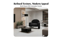 Modern Minimalist Design Upholstered Club Chair Soft Upholstery Rounded Accent Chair Luxurious Cushioning Single Sofa High-Density Foam Cushion for Decor Enthusiasts, Business Owners, Reception Area, Living Room, Bedroom, Reading Nook