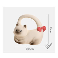 Effortless Dispensing Ceramic Cat Tissue Holder Easy to Clean Cat Shaped Tissue Box Quick Refills Decorative Napkin Holder Wide Opening for Living Room, Office, Bathroom
