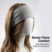 Wide Sweatband for Women, Moisture Wicking Exercise Headband for Running Gym Workout, Unisex Athletic Band