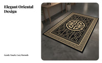 Chinese Design Area Rug Wool Acrylic Blend Living Room Rug Anti-Slip Decorative Floor Carpet for Homeowners, Hotel Managers, Bedroom, Entryway