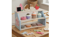Wooden Dessert Shelf Rounded Edges Tea Party Play Set Gift Idea Toy Tea Party Set for Children