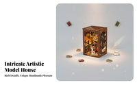 Easy Assembly Miniature Library Shelf Display Insert Bookshelf Insert Wood Grain