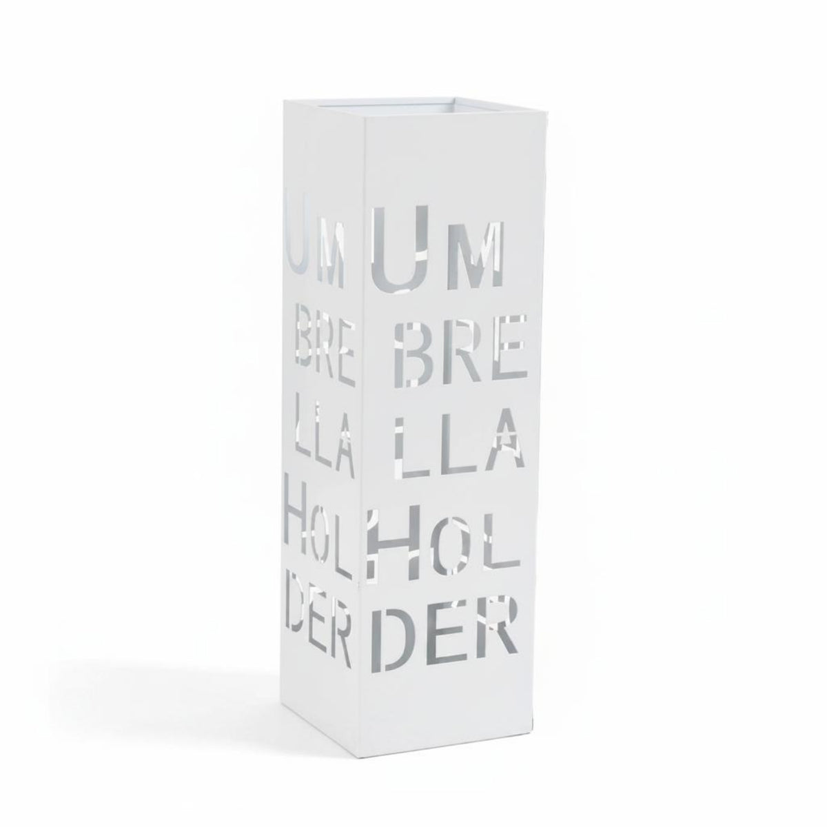 Space Saving Letter Cutout Umbrella Stand Long-Lasting Metal Umbrella Holder Easy to Clean Stable Wobblesteady Base for Hotels, Offices, Entrance, Lobby, Reception Area
