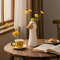 Ceramic Goose Vase Tall Goose Head Vase Versatile Decor for Tabletop