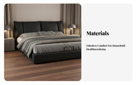 Paddedrear Bed Frame Italian Luxury Italian-Inspired Luxury Upholstery Bedstead with Headboard Modern Minimalist Design Bedroom Furniture