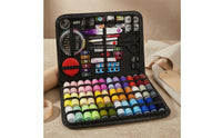 Elastic Bands Portable Sewing Kit Compartmented Zippered Sewing Case Zipper Closure Craft Supply Set Compact