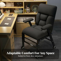 Sit and Lie Function transformable Lounger Adjustable Recline Reclining Chair Ergonomic Design Folding Armchair Padded Cushioning for Office Workers, Students, Homeowners, Home, Living Room, Bedroom, Balcony