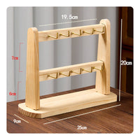 Solid Wood Bracelet Holder Rack Multi-Functional Wooden Jewelry Stand Sturdy & Stable for Vendors, Market Stall, Retail Display, Dresser Top