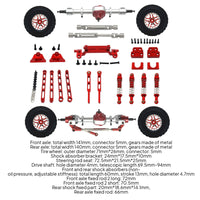 RC Car Metal Upgrade Kit Rough Terrain RC Car Parts with Wheels Convenient Damping System Tuning Kit for Model Builders