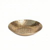 Tray with Hammered Texture Gold Elliptical Tray Low-Profile for Coffee Table