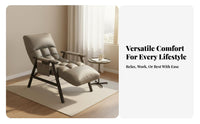 Lays Flat Foldable Lounge Chair Thick Padded Cushion Adjustable Recliner Chair Removable and Washable Cover Adjustable Chaise Lounge Sturdy Steel Frame for Remove Ice Workers, Homeowners, Students, Bedroom, Balcony, Living Room