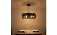 Industrial Overhead Fan Light double Use Rope Overhead Fan Light Adjustable Speed for Dining Room, Bedroom