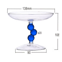 Clear Glass Pedestal Fruit Plate Transparent Pedestal Dish with Beaded Stem Elegant Dishware Elevated for Dining Table