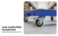 Four-Wheel Base Cart Heavy Duty Interlocking Transport Hand Truck Quiet Wheels Portable Base Hand Truck for Movers, Adults, Factory, Supermarket