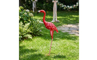 Outdoor Flamingo Statue Decorative Metal Flamingo Freestanding Bird Statue Stable for Gardeners, Homeowners, Garden, Courtyard, Balcony, Wedding