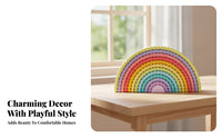 Wooden Rainbow Stacker Smooth Finish Wooden Rainbow Arch Stacking Toy Educational Stacking Arches Open-Ended Play