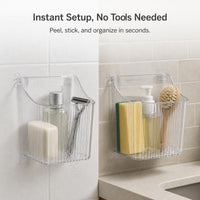 Wall-Mounted Bathroom Storage Box for Toiletries and Facial Tissues, No-Drill Installation