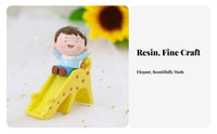 Cute Design Playground Theme Cake Topper Resin Doll Ornament for Children, Desktop